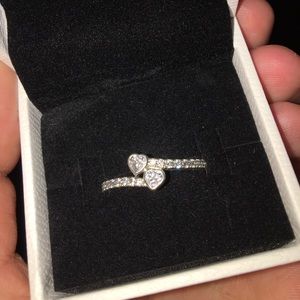 Pandora Forever Hearts Ring, Size 9 Silver